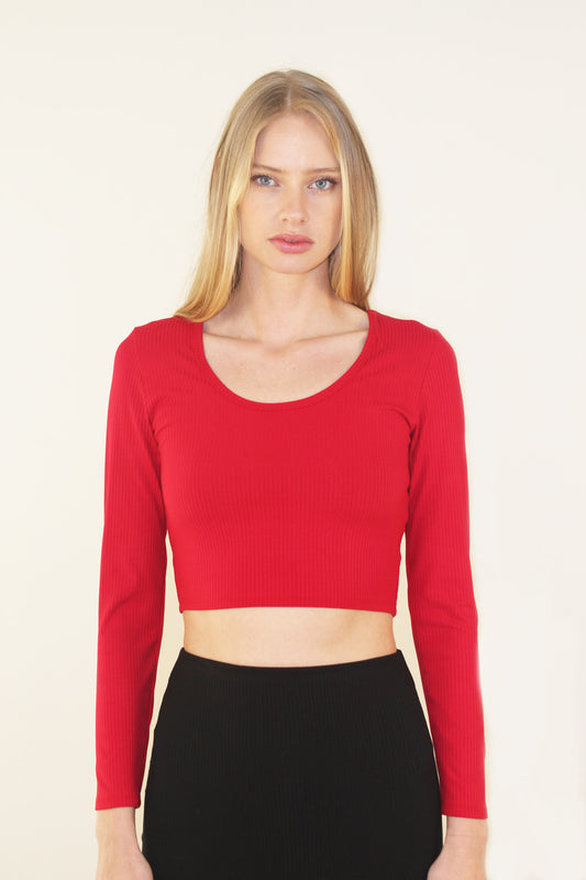 Made in Canada. Women's Clothing. Bamboo fabric. OEKO-TEX certified. Women's dress. Super soft fabric. Bamboo rib knit. Long sleeve crop top.